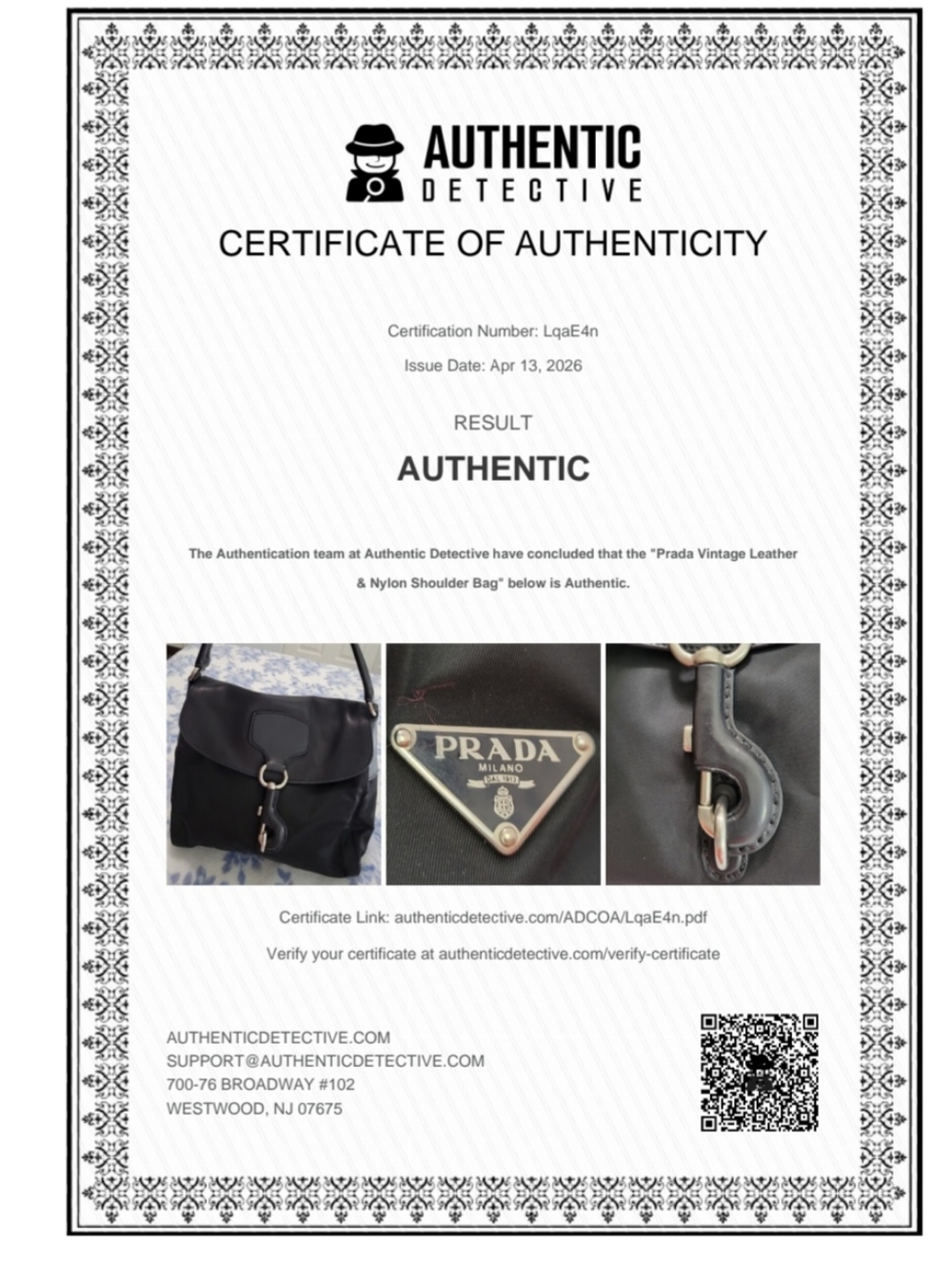 Prada Archive Black Leather & Nylon Shoulder Bag - Picture 16 of 16